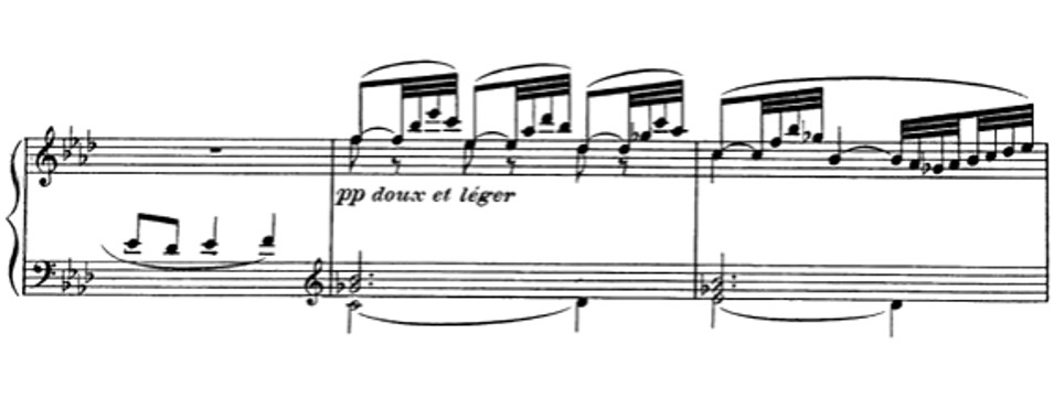 Esempio 3 da Bruyères di Debussy